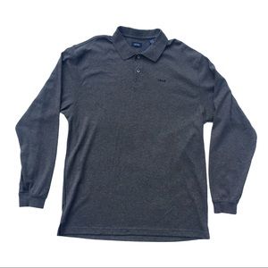 Izod Men’s Long Sleeve Polo Shirt Gray XL “NEW”